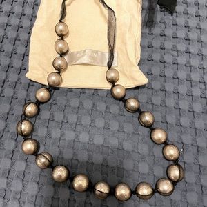Lanvin Black Tulle and Pearl Necklace